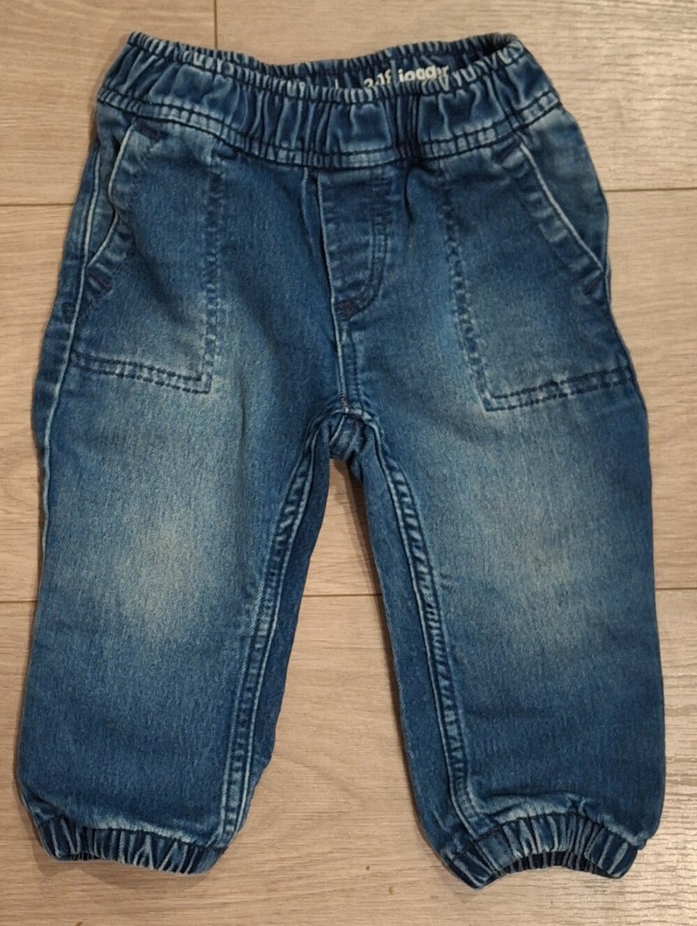 3/$30 Baby GAP Elastic Waist Pull-On Denim Joggers 12-18M